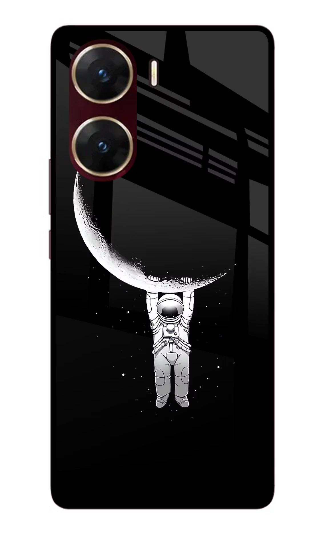 Moon Space Vivo V29E Glass Case Back Cover by Casekaro