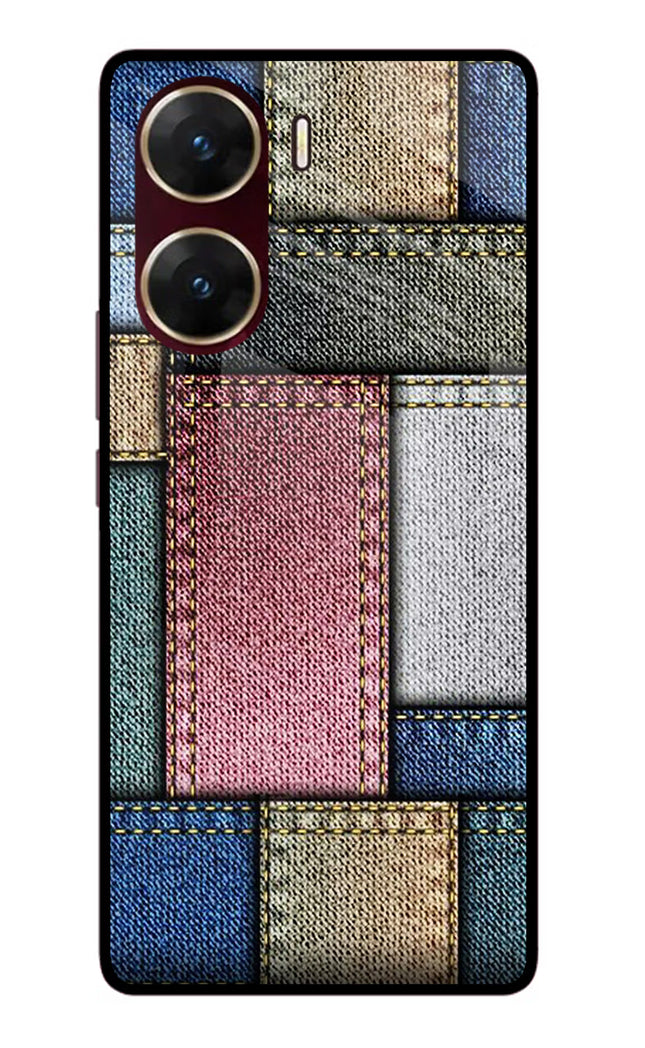 Multicolor Jeans Vivo V29E Glass Case