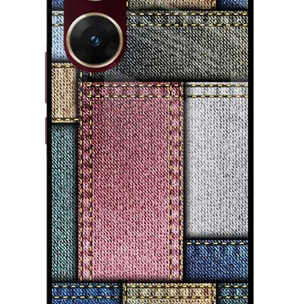 Multicolor Jeans Vivo V29E Glass Case Back Cover by Casekaro