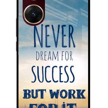 Never Dream For Success But Work For It Vivo V29E Glass Case Back Cover by Casekaro