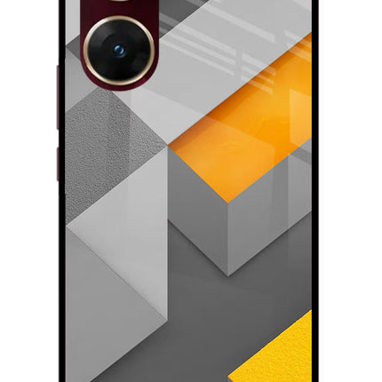 Abstract Vivo V29E Glass Case Back Cover by Casekaro