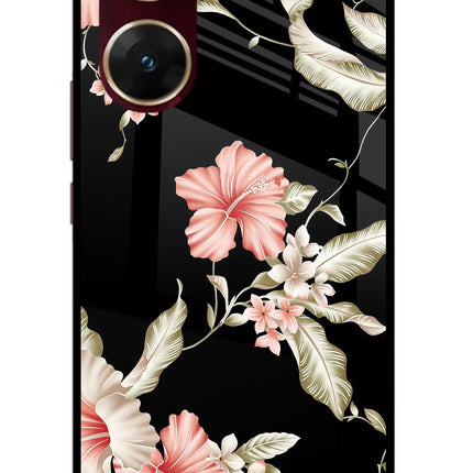 Flowers Vivo V29E Glass Case Back Cover by Casekaro