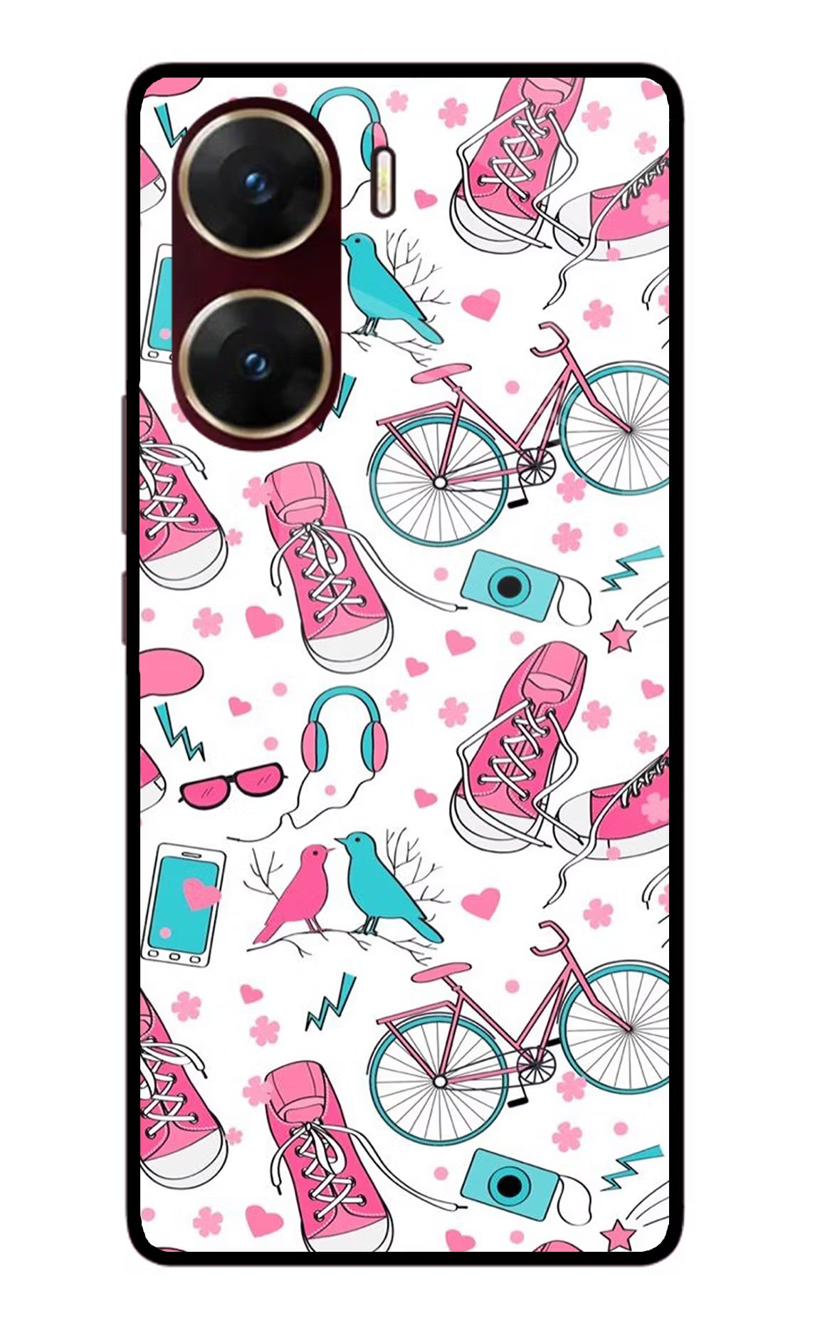 Artwork Vivo V29E Glass Case Back Cover by Casekaro