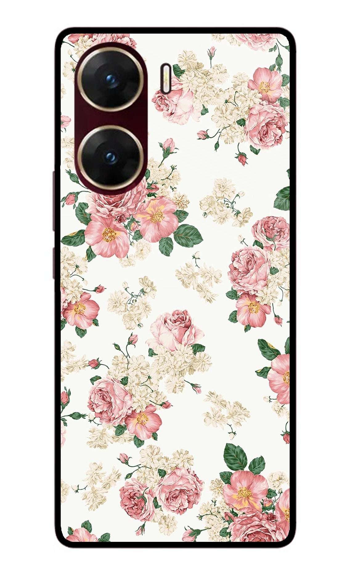 Flowers Vivo V29E Glass Case