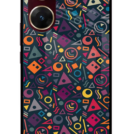 Geometric Abstract Vivo V29E Glass Case Back Cover by Casekaro