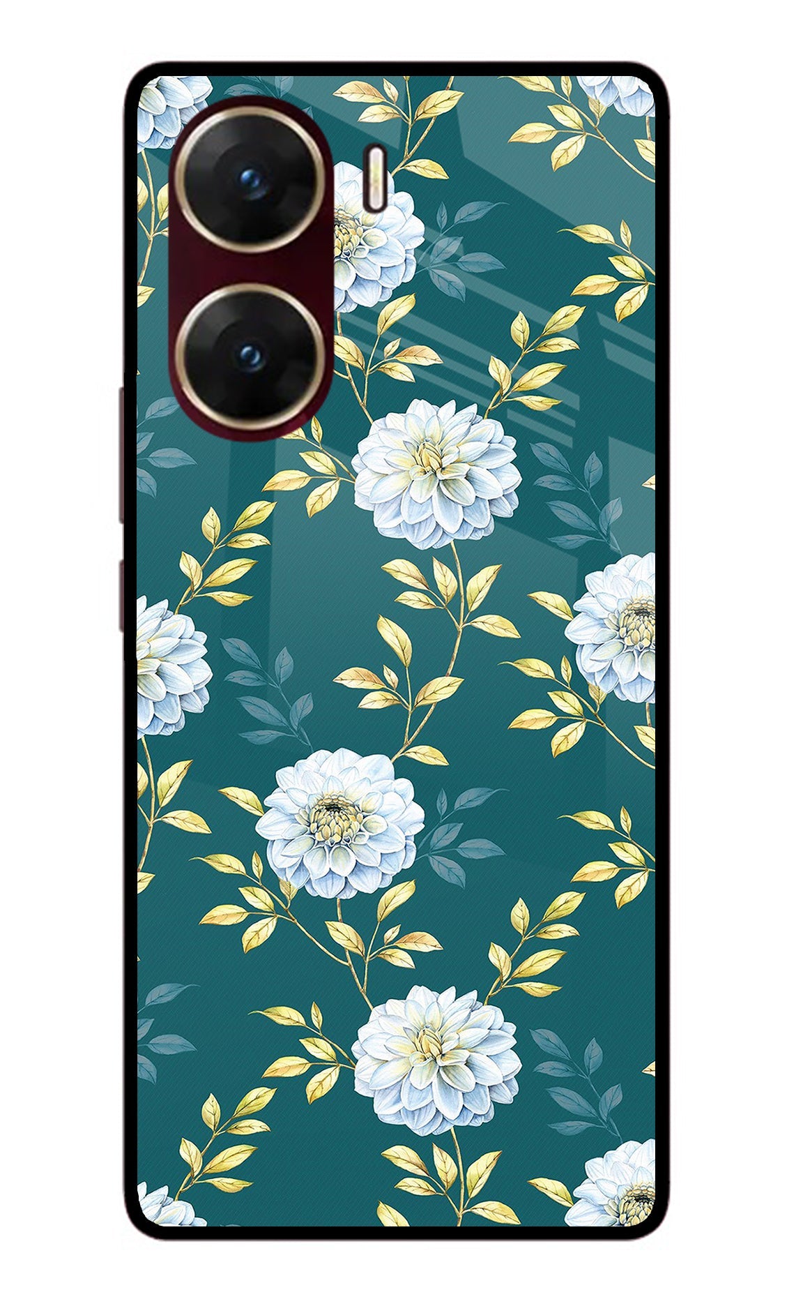 Flowers Vivo V29E Glass Case