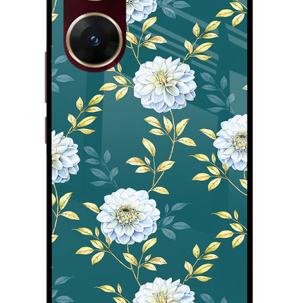 Flowers Vivo V29E Glass Case Back Cover by Casekaro