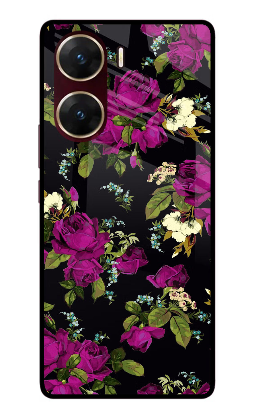 Flowers Vivo V29E Back Cover, Glass case