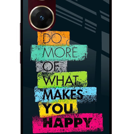 Do More Of What Makes You Happy Vivo V29E Glass Case Back Cover by Casekaro