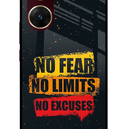 No Fear No Limits No Excuse Vivo V29E Glass Case Back Cover by Casekaro