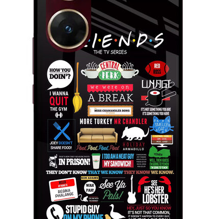 FRIENDS Vivo V29E Glass Case Back Cover by Casekaro