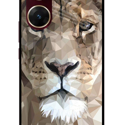 Lion Art Vivo V29E Glass Case Back Cover by Casekaro