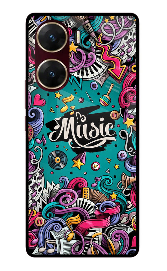 Music Graffiti Vivo V29E Glass Case