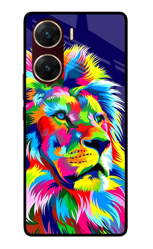 Vector Art Lion Vivo V29E Glass Case