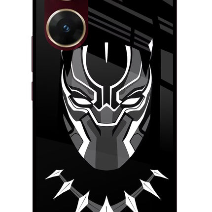 Black Panther Vivo V29E Glass Case Back Cover by Casekaro
