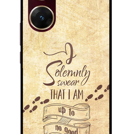 I Solemnly swear that i up to no good Vivo V29E Glass Case Back Cover by Casekaro