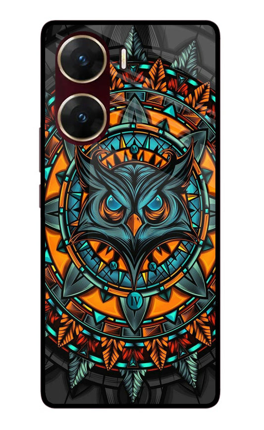 Angry Owl Art Vivo V29E Glass Case