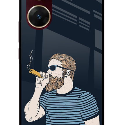 Smoking Vivo V29E Glass Case Back Cover by Casekaro