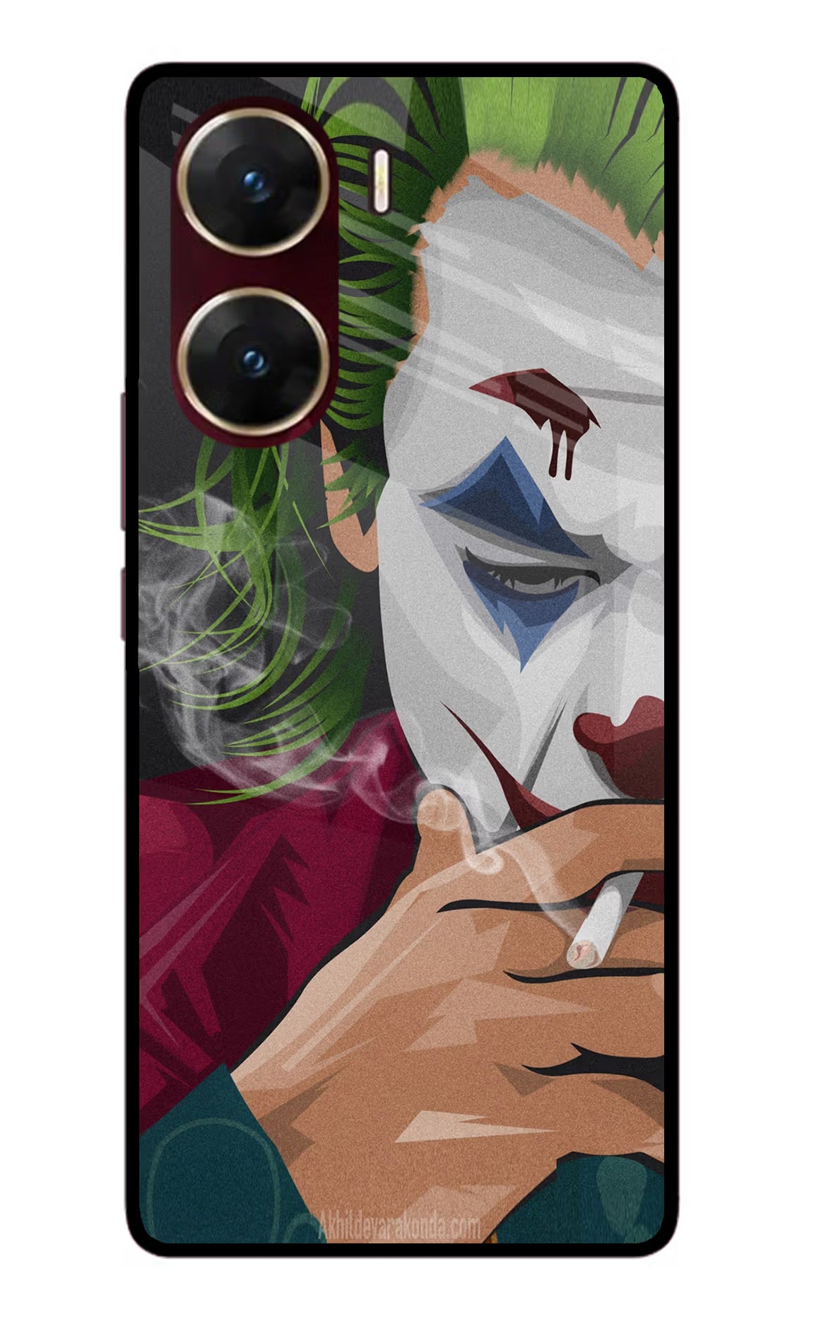 Joker Smoking Vivo V29E Glass Case Back Cover by Casekaro