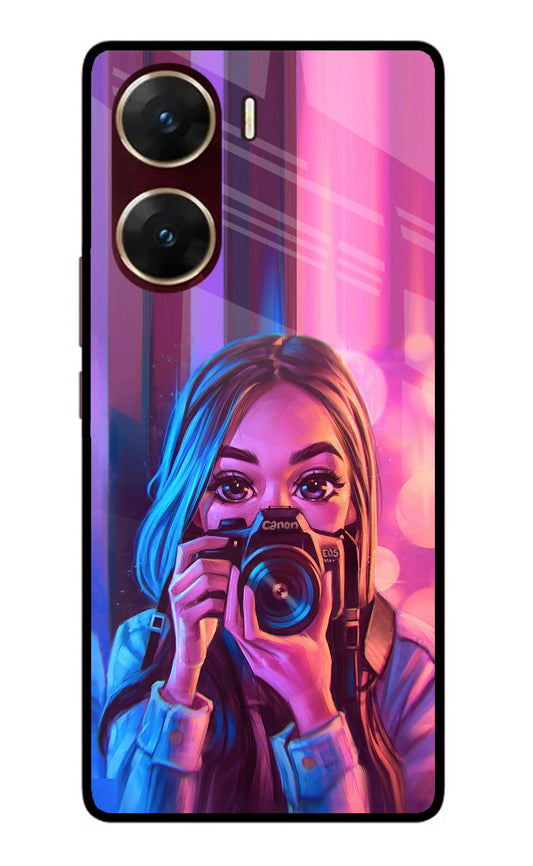 Girl Photographer Vivo V29E Glass Case