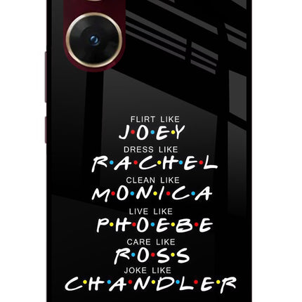 FRIENDS Character Vivo V29E Glass Case Back Cover by Casekaro