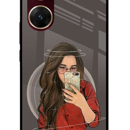 Selfie Queen Vivo V29E Glass Case Back Cover by Casekaro