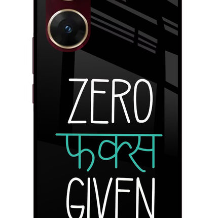 Zero Fucks Given Vivo V29E Glass Case Back Cover by Casekaro