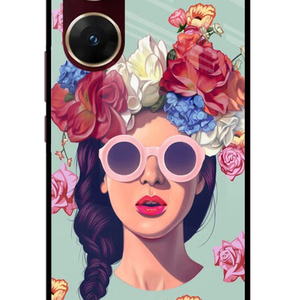 Pretty Girl Vivo V29E Glass Case Back Cover by Casekaro