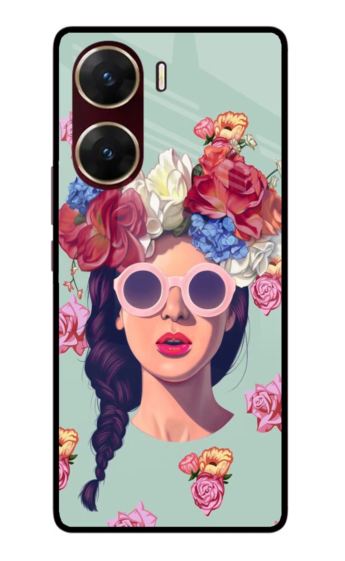 Pretty Girl Vivo V29E Glass Case Back Cover by Casekaro