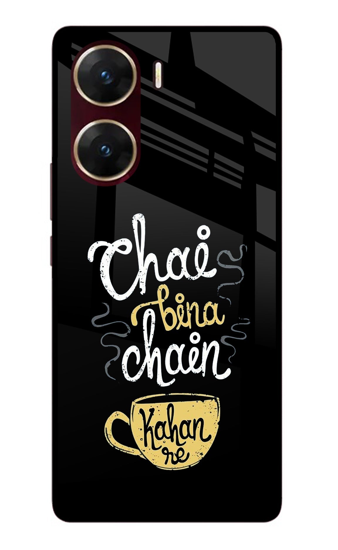 Chai Bina Chain Kaha Re Vivo V29E Glass Case