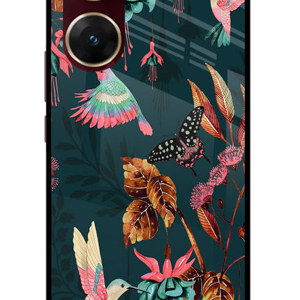 Birds Vivo V29E Glass Case Back Cover by Casekaro