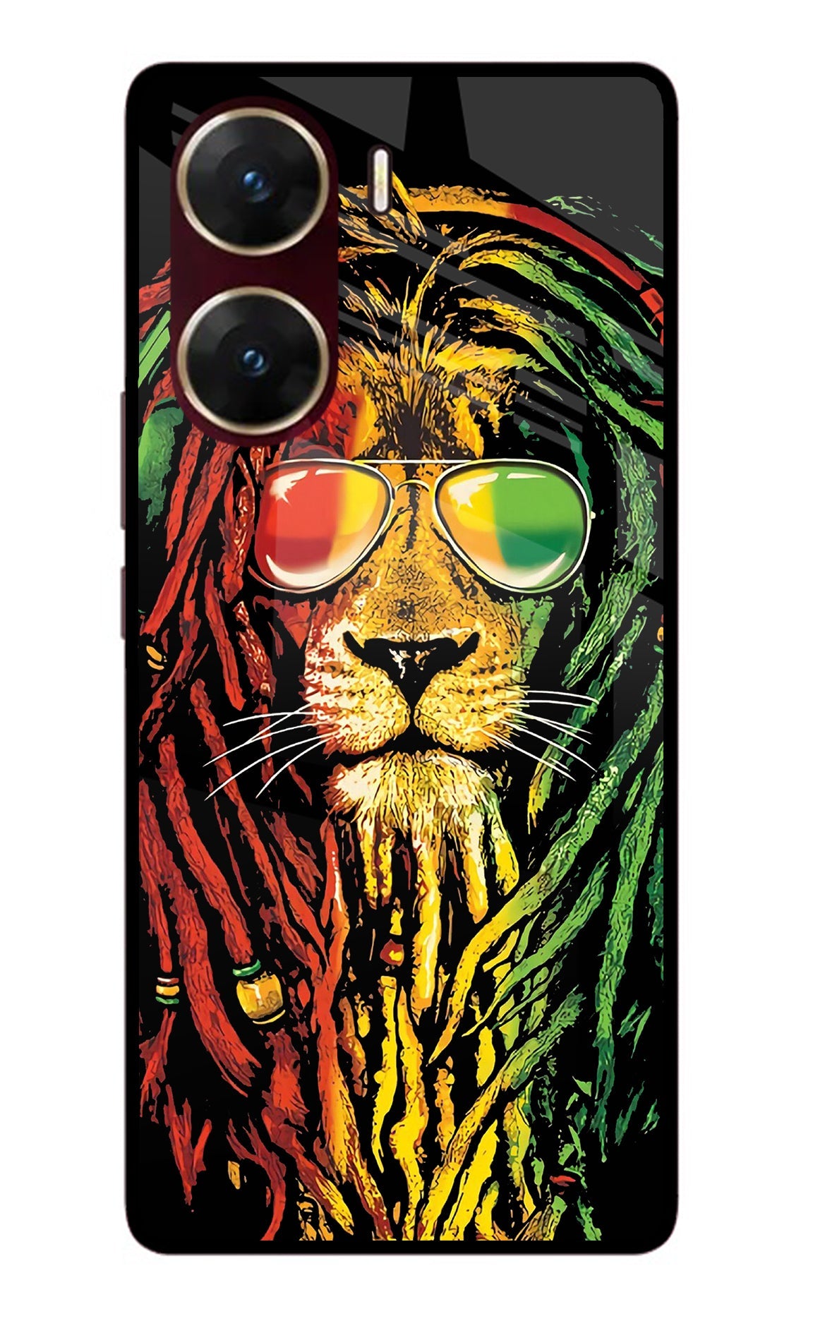 Rasta Lion Vivo V29E Glass Case