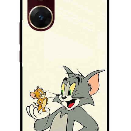 Tom & Jerry Vivo V29E Glass Case Back Cover by Casekaro
