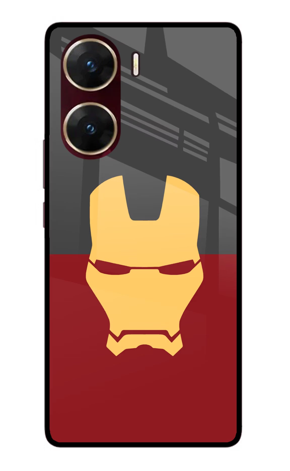 Ironman Vivo V29E Glass Case Back Cover by Casekaro