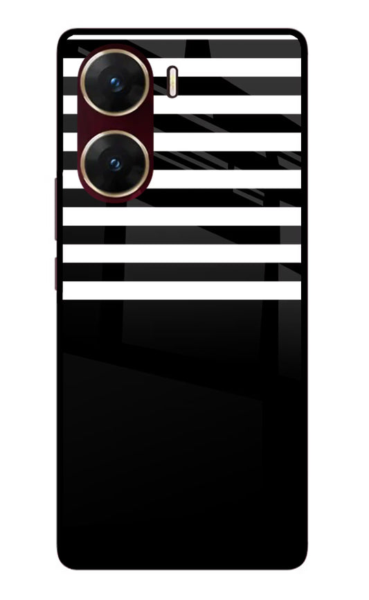 Black and White Print Vivo V29E Glass Case