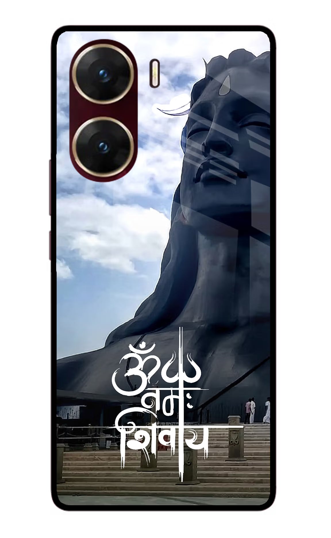Om Namah Shivay Vivo V29E Glass Case Back Cover by Casekaro
