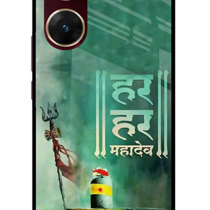 Har Har Mahadev Shivling Vivo V29E Glass Case Back Cover by Casekaro