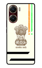 Satyamev Jayate Brown Logo Vivo V29E Glass Case
