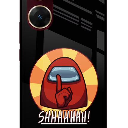 Among Us Shhh! Vivo V29E Glass Case Back Cover by Casekaro