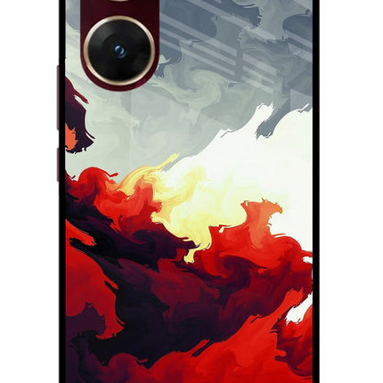 Fire Cloud Vivo V29E Glass Case Back Cover by Casekaro