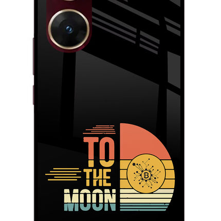 To the Moon Vivo V29E Glass Case Back Cover by Casekaro