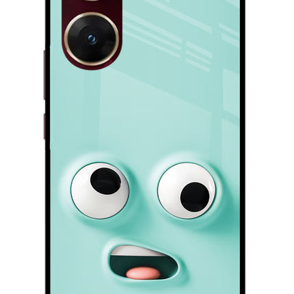 Funny Cartoon Vivo V29E Glass Case Back Cover by Casekaro