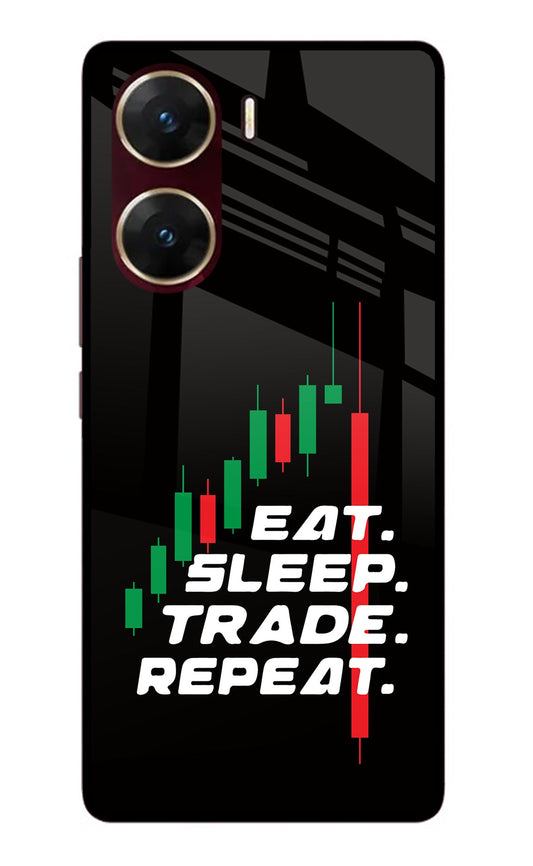 Eat Sleep Trade Repeat Vivo V29E Glass Case