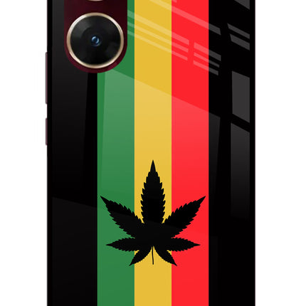 Weed Flag Vivo V29E Glass Case Back Cover by Casekaro