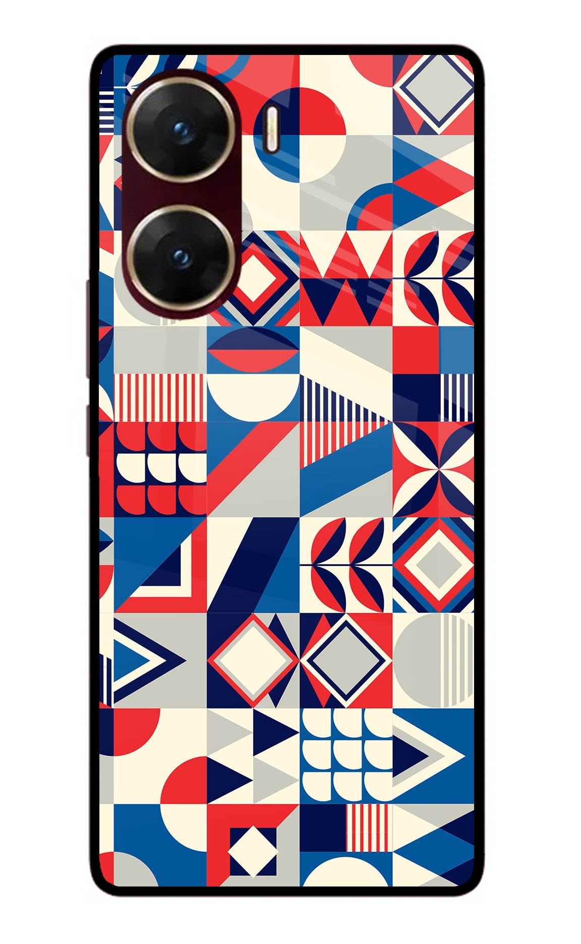 Colorful Pattern Vivo V29E Glass Case