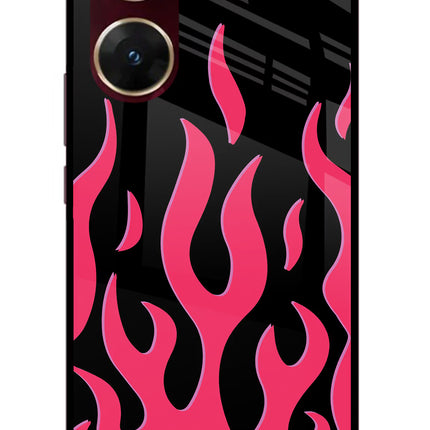 Fire Flames Vivo V29E Glass Case Back Cover by Casekaro
