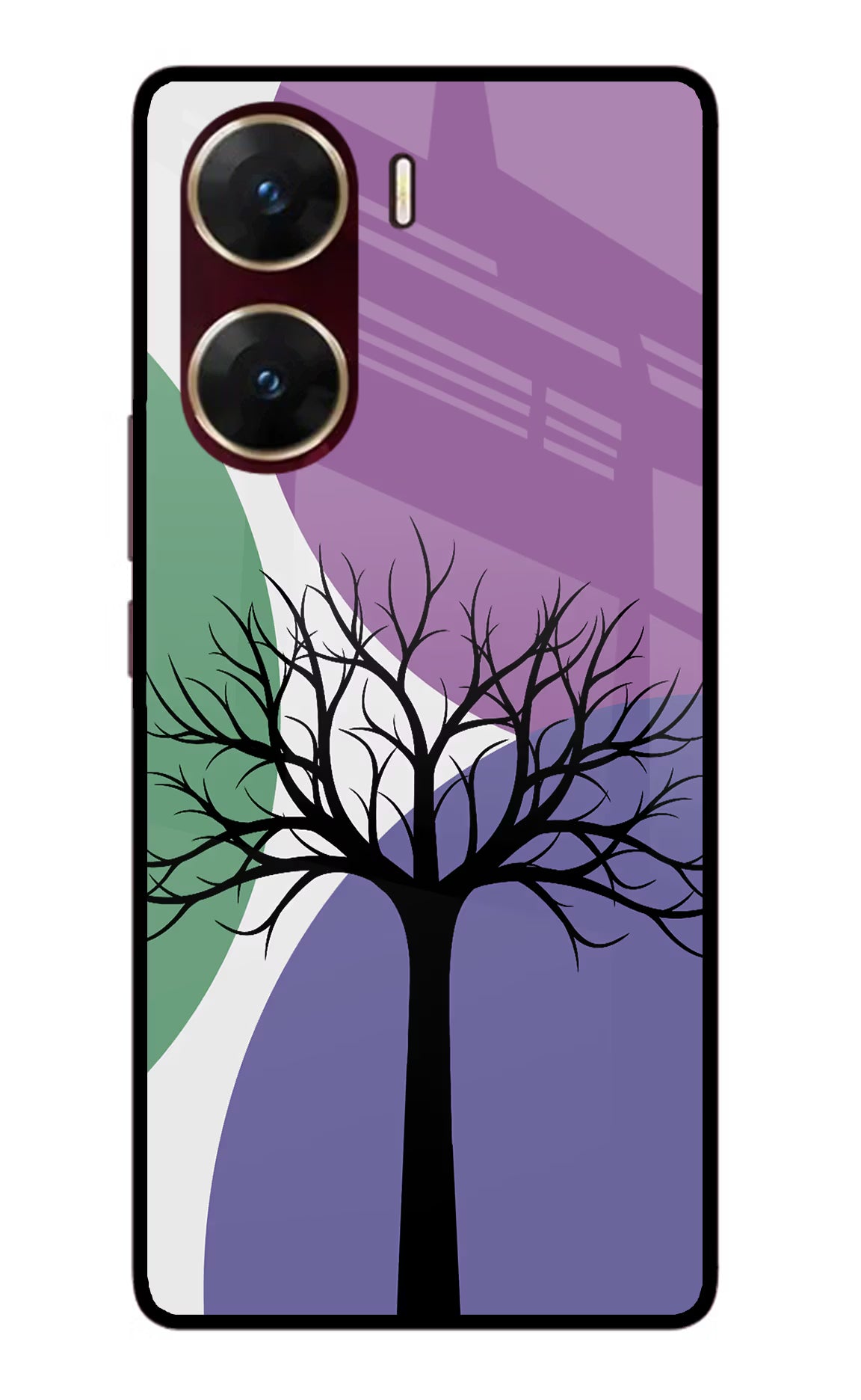 Tree Art Vivo V29E Glass Case Back Cover by Casekaro