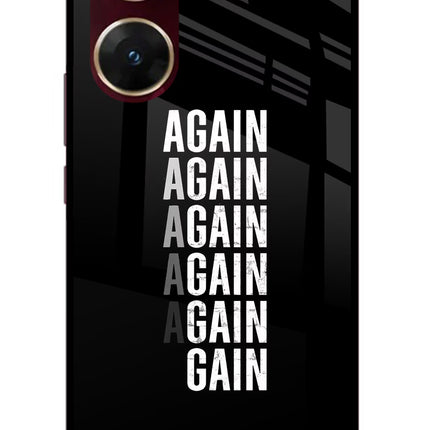 Again Again Gain Vivo V29E Glass Case Back Cover by Casekaro