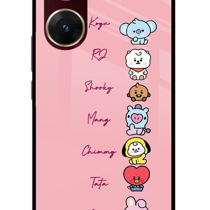 BTS names Vivo V29E Glass Case Back Cover by Casekaro