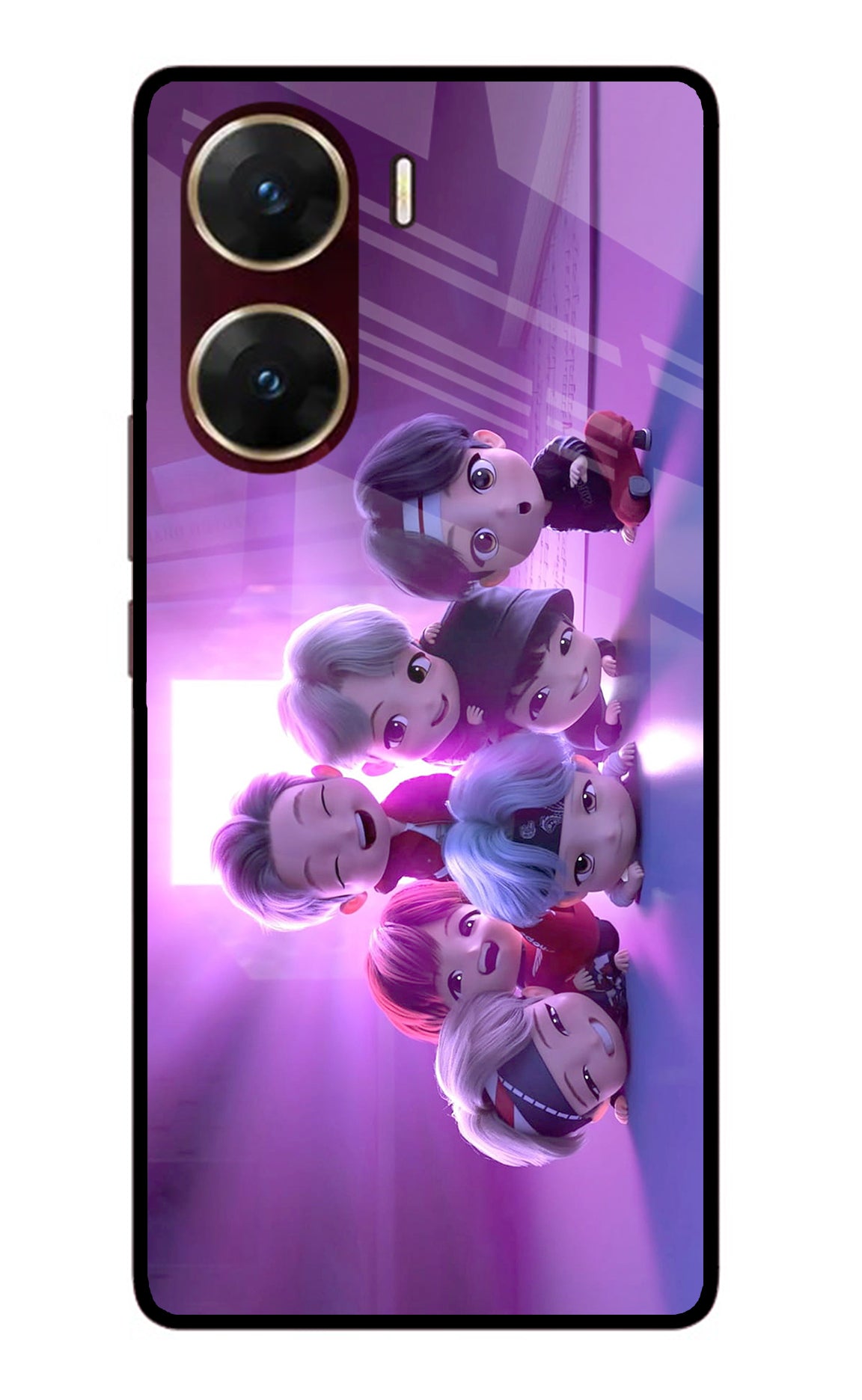 BTS Chibi Vivo V29E Glass Case